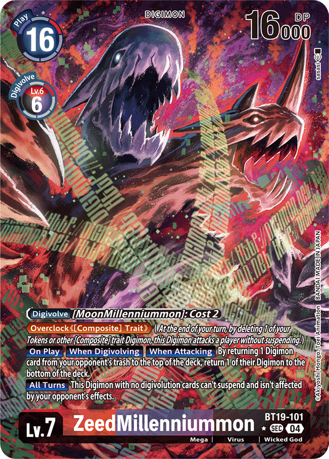 ZeedMillenniummon (Alternate Art) - Release Special Booster 2.0 - Secret Rare - BT19-101 SEC