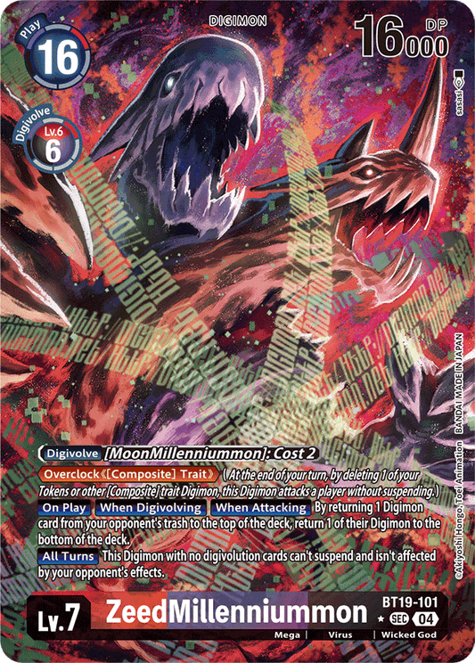 ZeedMillenniummon (Alternate Art) - Release Special Booster 2.0 - Secret Rare - BT19-101 SEC