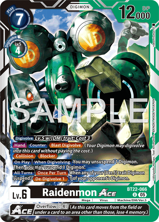 Raidenmon ACE - Cyber Eden - Uncommon - BT22-066 U