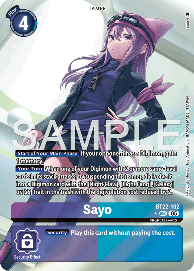 Sayo (Alternate Art) - Cyber Eden - Secret Rare - BT22-102 SEC