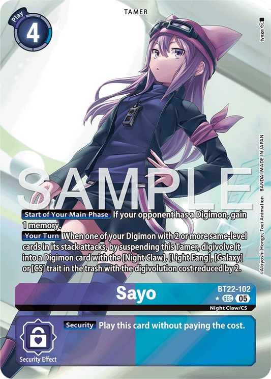 Sayo (Alternate Art) - Cyber Eden - Secret Rare - BT22-102 SEC