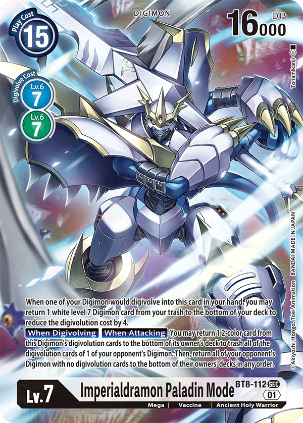Imperialdramon Paladin Mode - New Awakening - Secret Rare - BT8-112 SEC