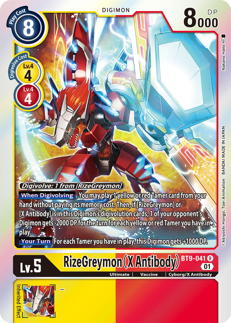 RizeGreymon (X Antibody) - X Record - Rare - BT9-041 R