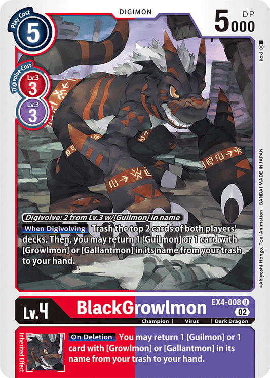 BlackGrowlmon - Alternative Being Booster - Uncommon - EX4-008 U