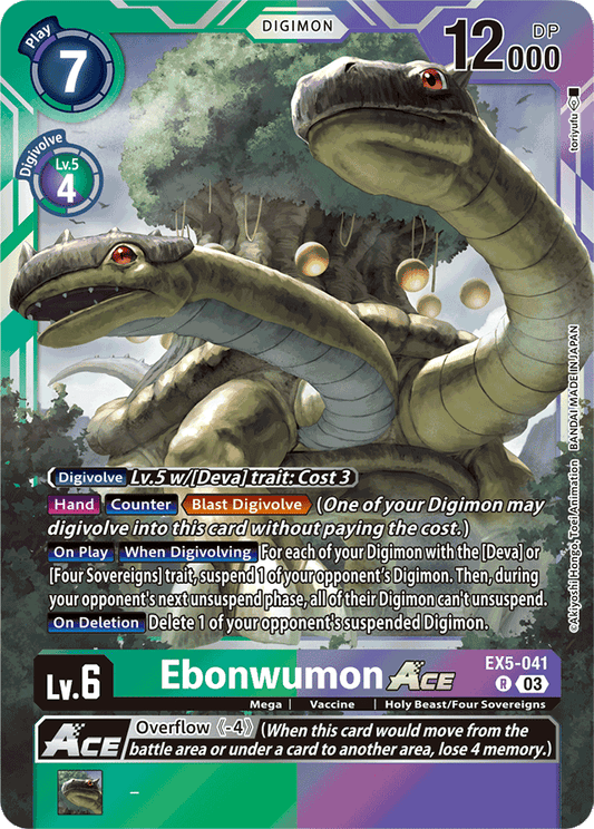 Ebonwumon Ace - Animal Colosseum - Rare - EX5-041 R