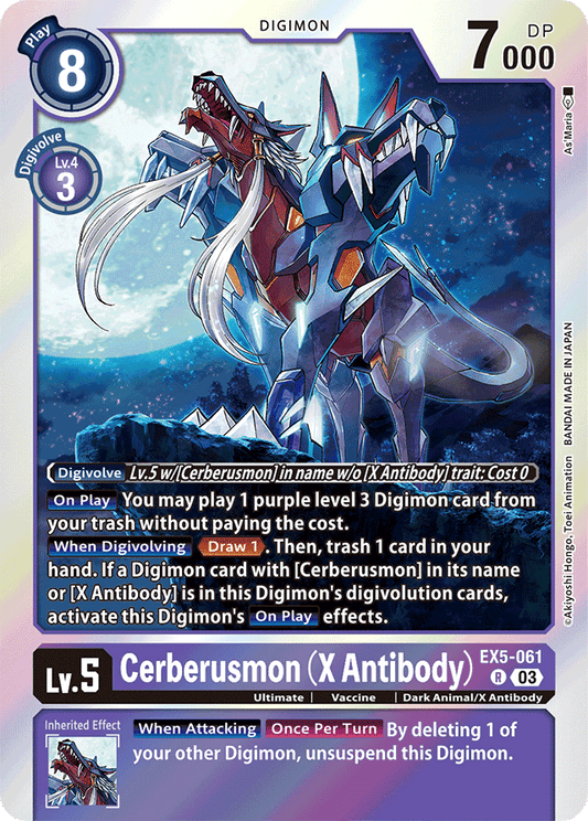 Cerberusmon (X Antibody) - Animal Colosseum - Rare - EX5-061 R
