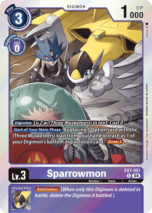 Sparrowmon - Digimon LIBERATOR - Rare - EX7-051 R