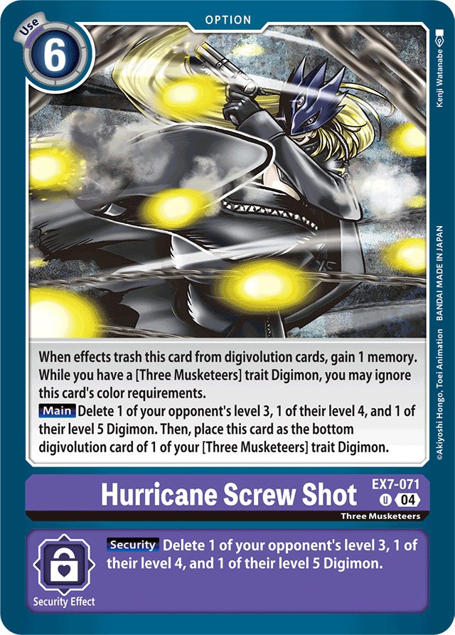 Hurricane Screw Shot - Digimon LIBERATOR - Uncommon - EX7-071 U