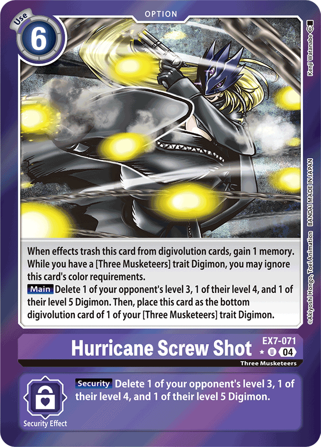 Hurricane Screw Shot (Foil) - Digimon LIBERATOR - Uncommon - EX7-071 U