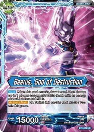 Beerus // Beerus, God of Destruction - Galactic Battle - Uncommon - BT1-029