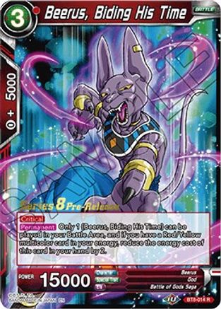 Beerus, Biding His Time - Malicious Machinations Pre-Release Cards - Rare - BT8-014_PR