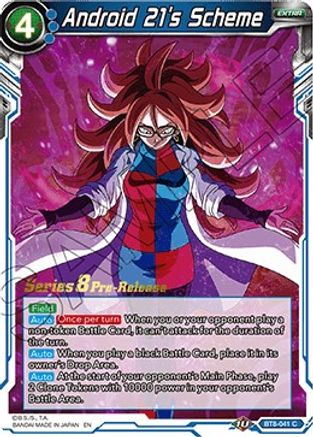 Android 21's Scheme - Malicious Machinations Pre-Release Cards - Common - BT8-041_PR