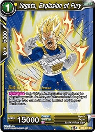 Vegeta, Explosion of Fury - Malicious Machinations Pre-Release Cards - Common - BT8-071_PR