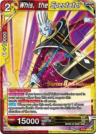 Whis, the Spectator - Malicious Machinations Pre-Release Cards - Rare - BT8-113_PR