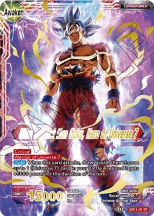 Son Goku // Ultra Instinct Son Goku, Hero of Universe 7 - Universal Onslaught - Starter Rare - SD11-01