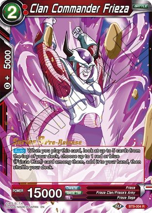 Clan Commander Frieza - Universal Onslaught Pre-Release Cards - Rare - BT9-004
