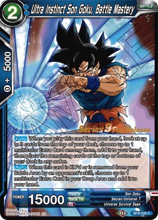 Ultra Instinct Son Goku, Battle Mastery - Universal Onslaught Pre-Release Cards - Common - BT9-026
