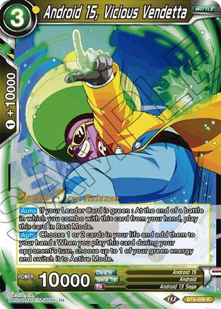Android 15, Vicious Vendetta - Universal Onslaught Pre-Release Cards - Rare - BT9-058