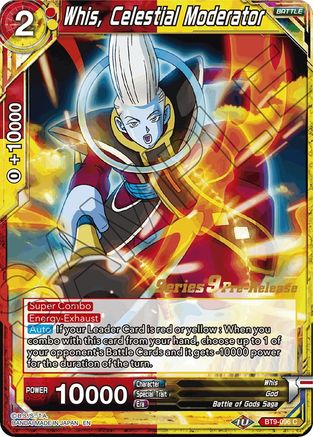 Whis, Celestial Moderator - Universal Onslaught Pre-Release Cards - Common - BT9-096