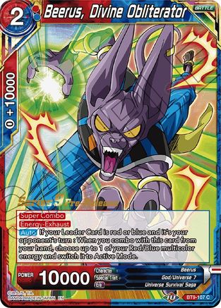 Beerus, Divine Obliterator - Universal Onslaught Pre-Release Cards - Common - BT9-107