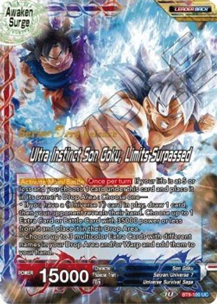Son Goku // Ultra Instinct Son Goku, Limits Surpassed - Universal Onslaught Pre-Release Cards - Uncommon - BT9-100
