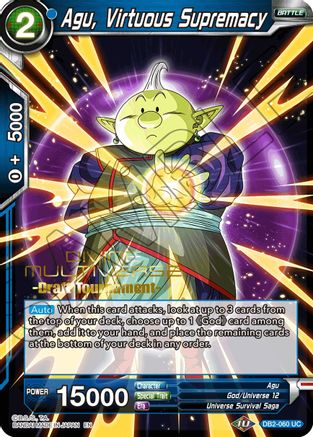 Agu, Virtuous Supremacy (Divine Multiverse Draft Tournament) - Tournament Promotion Cards - Uncommon - DB2-060