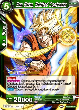 Son Goku, Spirited Contender (Divine Multiverse Draft Tournament) - Tournament Promotion Cards - Uncommon - DB2-065
