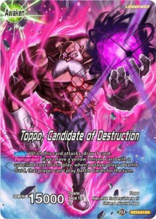Toppo // Toppo, Candidate of Destruction - Expansion Deck Box Set 12: Universe 11 Unison - Expansion Rare - EX12-01