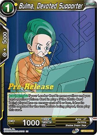 Bulma, Devoted Supporter - Rise of the Unison Warrior Pre-Release Cards - Rare - BT10-113