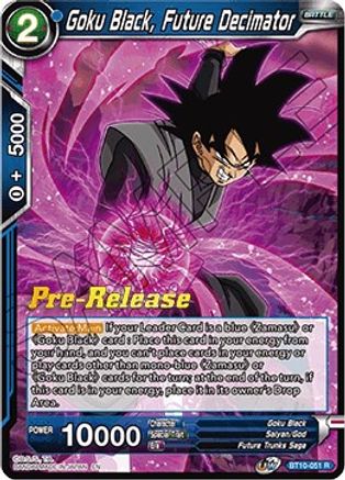 Goku Black, Future Decimator - Rise of the Unison Warrior Pre-Release Cards - Rare - BT10-051