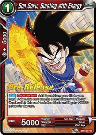 Son Goku, Bursting with Energy - Rise of the Unison Warrior Pre-Release Cards - Rare - BT10-007
