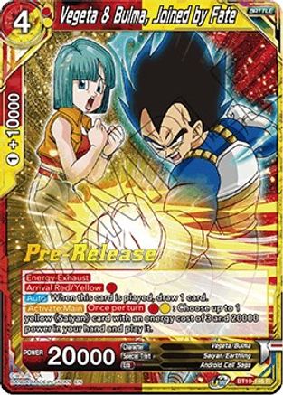 Vegeta & Bulma, Joined by Fate - Rise of the Unison Warrior Pre-Release Cards - Rare - BT10-146