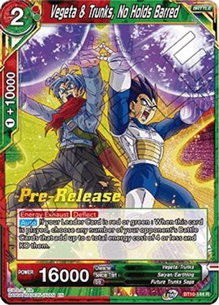 Vegeta & Trunks, No Holds Barred - Rise of the Unison Warrior Pre-Release Cards - Rare - BT10-144