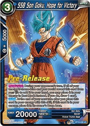 SSB Son Goku, Hope for Victory - Rise of the Unison Warrior Pre-Release Cards - Uncommon - BT10-036