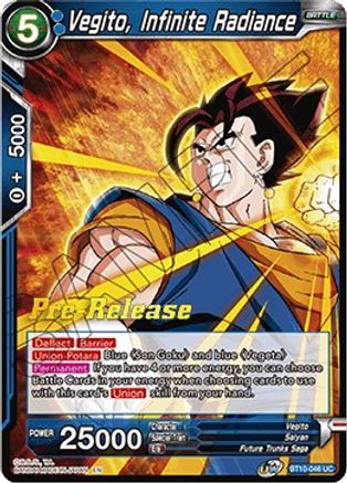Vegito, Infinite Radiance - Rise of the Unison Warrior Pre-Release Cards - Uncommon - BT10-046