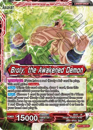 Broly // Broly, the Awakened Demon - Vermilion Bloodline - Uncommon - BT11-002