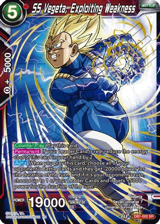 SS Vegeta, Exploiting Weakness (Reprint) - Battle Evolution Booster - Super Rare - DB1-002