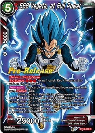 SSB Vegeta, at Full Power - Supreme Rivalry Pre-Release Cards - Rare - BT13-021