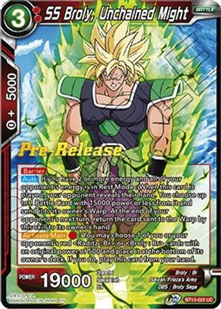 SS Broly, Unchained Might - Supreme Rivalry Pre-Release Cards - Uncommon - BT13-025