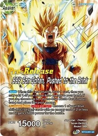 Son Gohan // SS2 Son Gohan, Pushed to the Brink - Supreme Rivalry Pre-Release Cards - Uncommon - BT13-031
