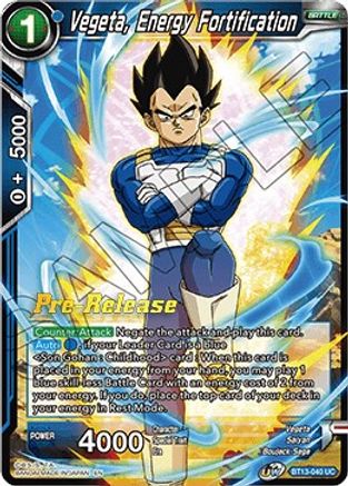 Vegeta, Energy Fortification - Supreme Rivalry Pre-Release Cards - Uncommon - BT13-040