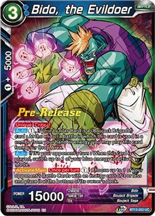 Bido, the Evildoer - Supreme Rivalry Pre-Release Cards - Uncommon - BT13-052