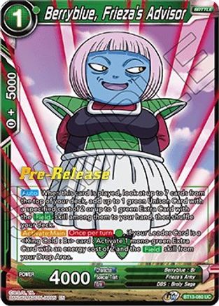 Berryblue, Frieza's Advisor - Supreme Rivalry Pre-Release Cards - Uncommon - BT13-080