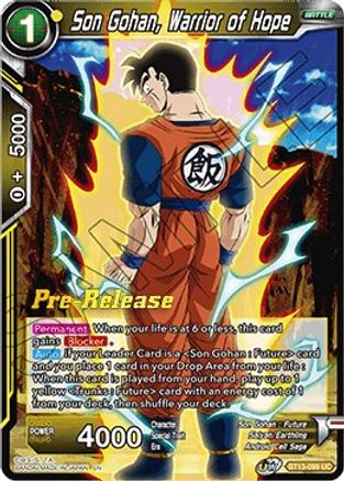 Son Gohan, Warrior of Hope - Supreme Rivalry Pre-Release Cards - Uncommon - BT13-099