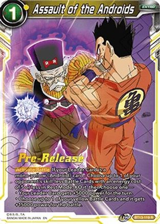 Assault of the Androids - Supreme Rivalry Pre-Release Cards - Rare - BT13-119
