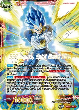 Vegeta // SSB Vegeta, Spirit Boost Elite - Cross Spirits - Starter Rare - SD15-01