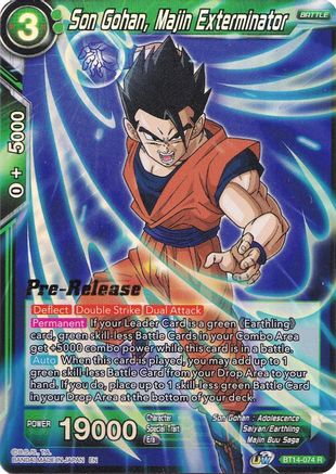 Son Gohan, Majin Exterminator - Cross Spirits Pre-Release Cards - Rare - BT14-074