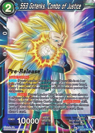 SS3 Gotenks, Combo of Justice - Cross Spirits Pre-Release Cards - Rare - BT14-047