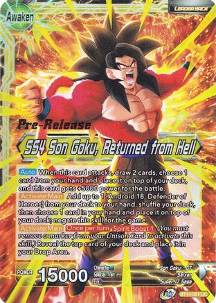 Son Goku // SS4 Son Goku, Returned from Hell - Cross Spirits Pre-Release Cards - Uncommon - BT14-091