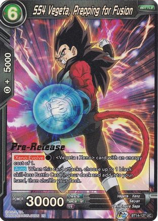 SS4 Vegeta, Prepping for Fusion - Cross Spirits Pre-Release Cards - Uncommon - BT14-127